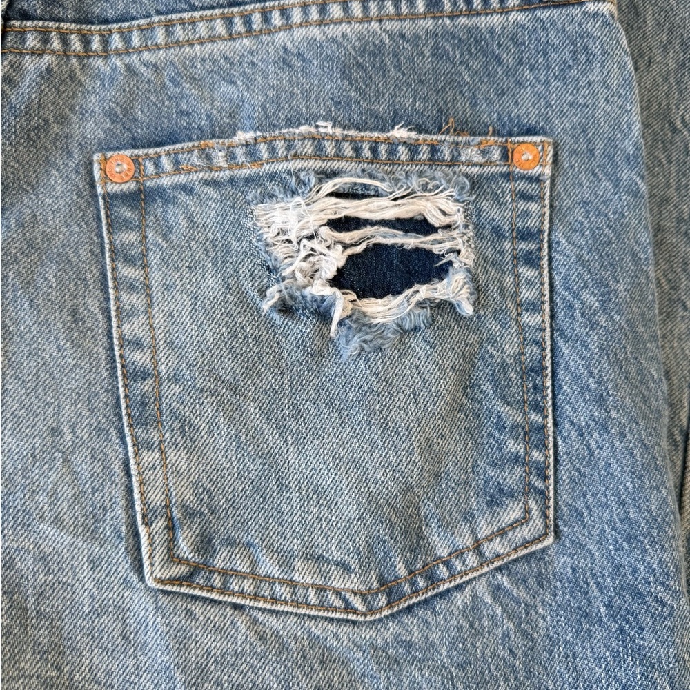 Free People We The Free Tapered Baggy Boyfriend Distressed Jeans Women's 29 - Picture 9 of 9